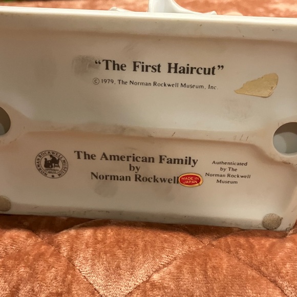 Vtg Norman Rockwell Barber Shop Figurine First Haircut - Picture 3 of 8